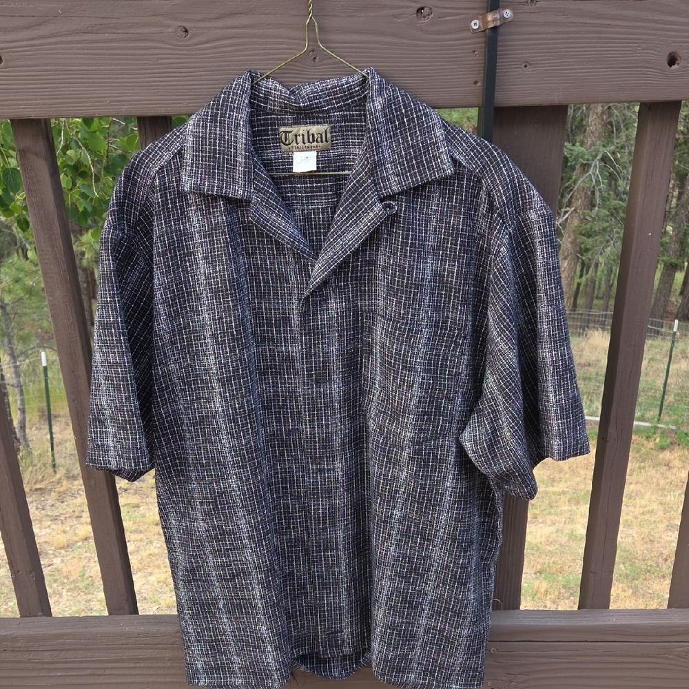 Tribal Men's Charcoal and White Shirt Jacket